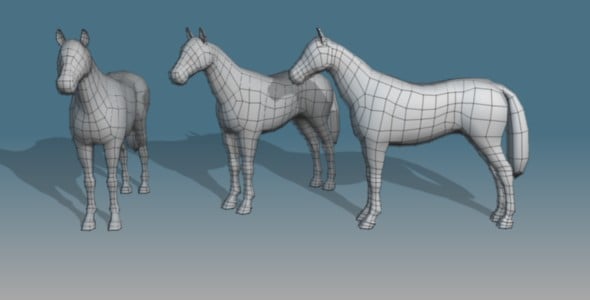 Lowpoly Horse Base Mesh - 3DOcean Item for Sale