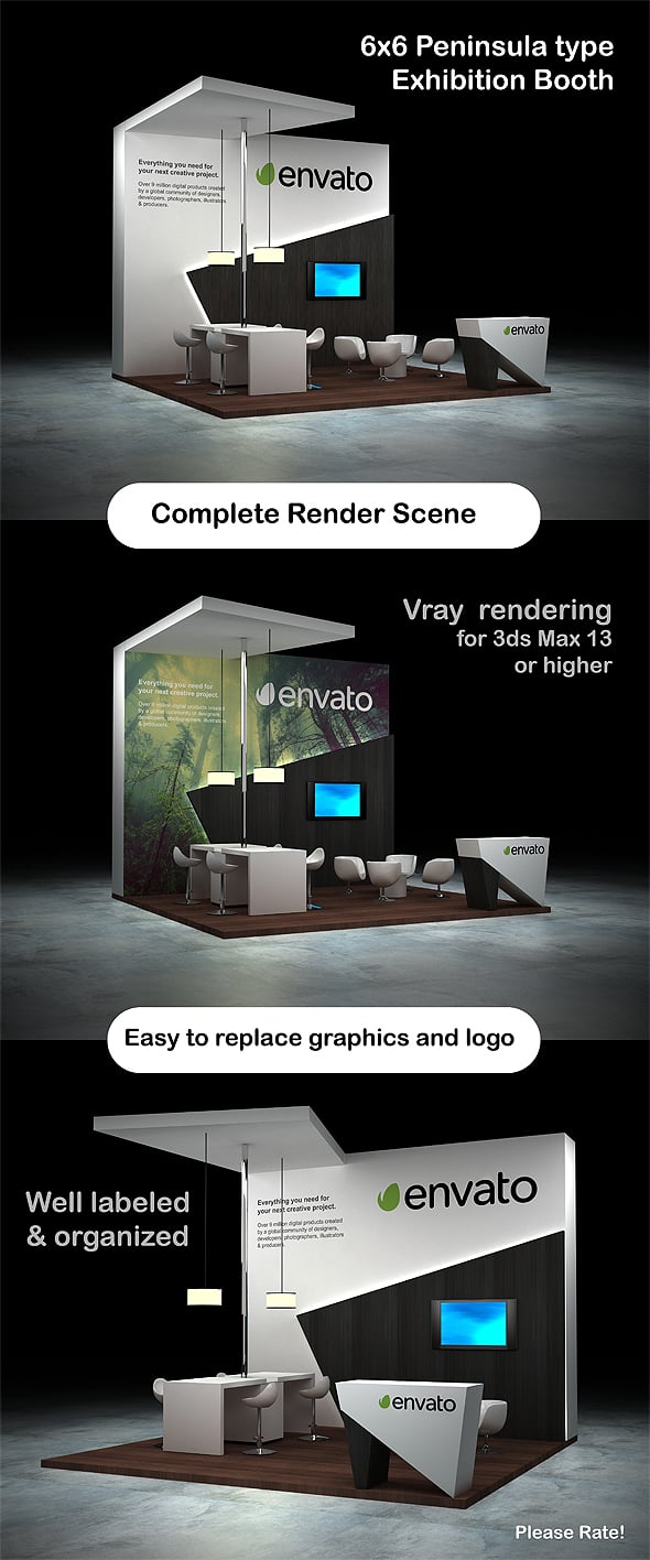 Exhibition Booth - Peninsula 6x6 - 3DOcean Item for Sale