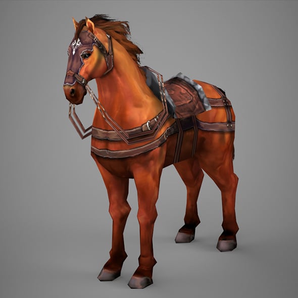 Lowpoly Medieval Horse - 3DOcean Item for Sale