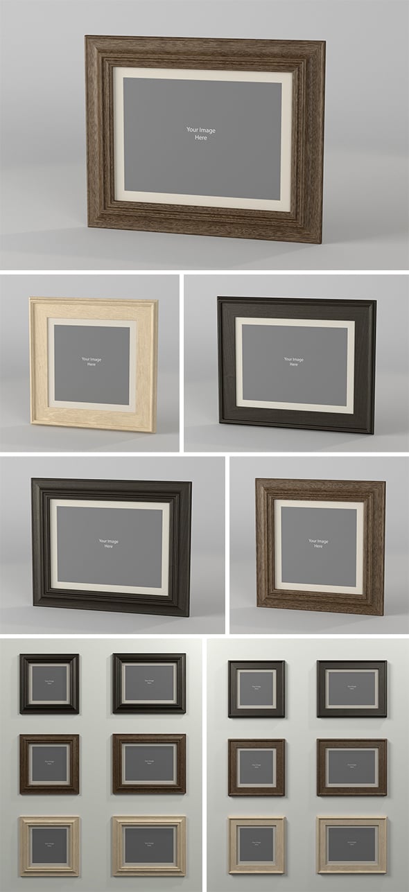 Wood Picture Frames - 3DOcean Item for Sale