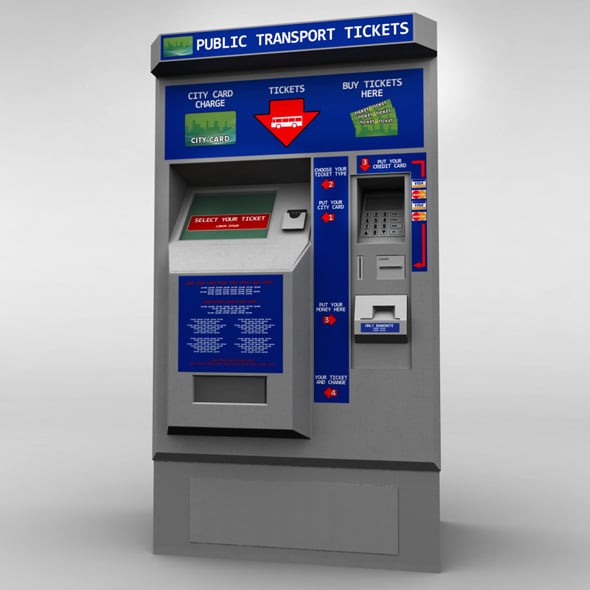 Bus Ticket Machine low poly - 3DOcean Item for Sale