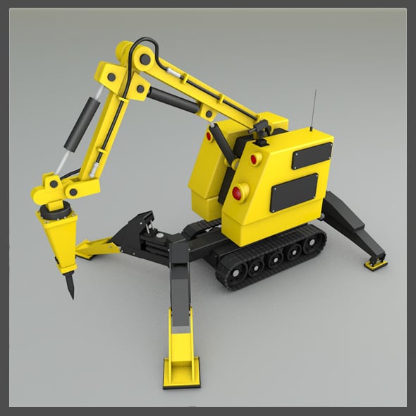 Remote Construction Robot - 3DOcean Item for Sale
