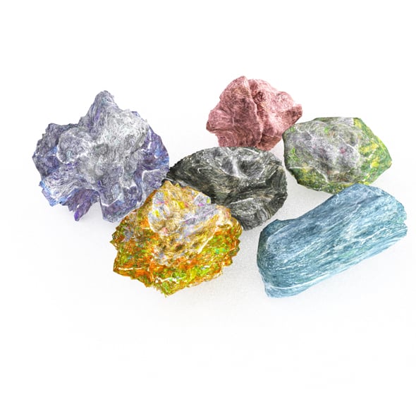 Rock 6 Type Boulder - 3DOcean Item for Sale