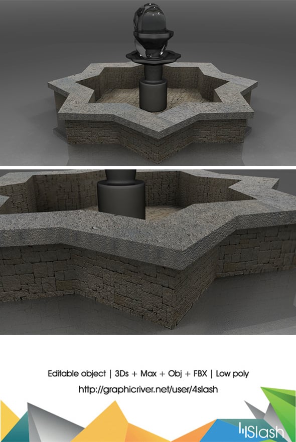 3d Fountain - 3DOcean Item for Sale