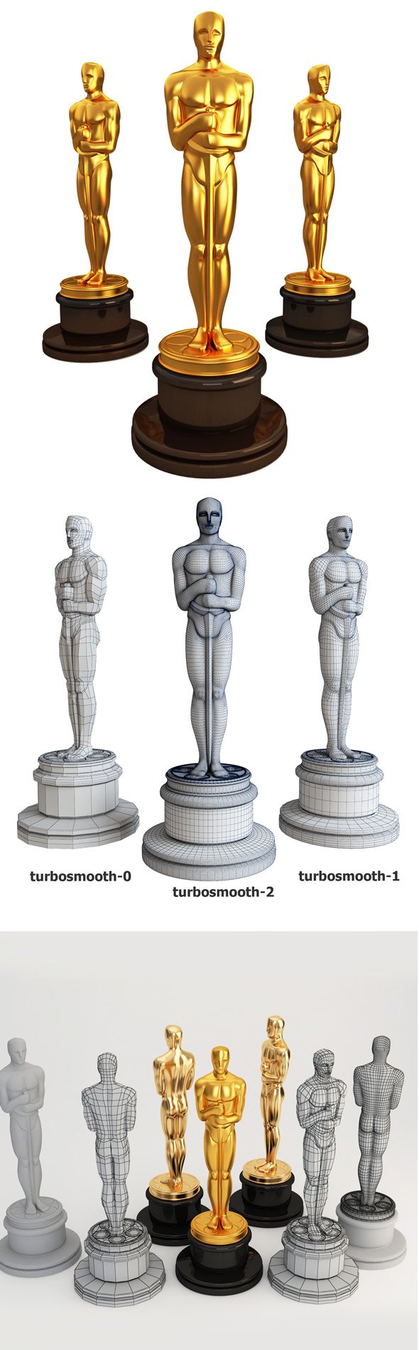 3d model Oscar statuette - 3DOcean Item for Sale