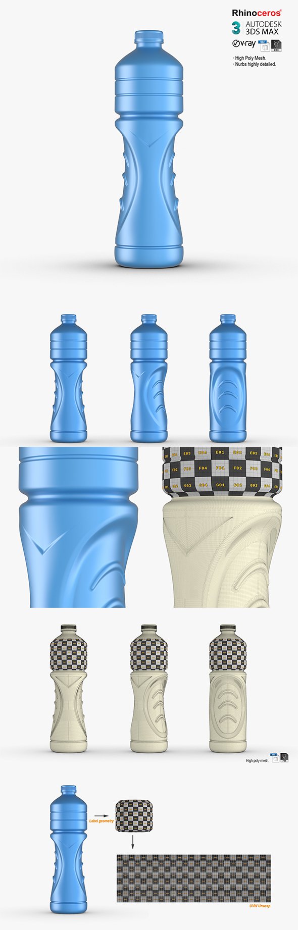 Powerade Bottle 1.5L - 3DOcean Item for Sale