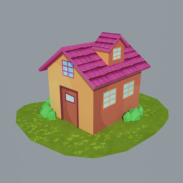 Low Poly House 3 - 3DOcean Item for Sale