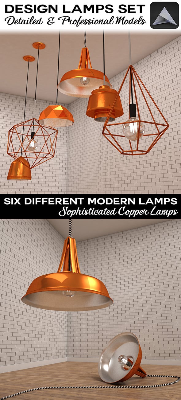 Design Lamps Set - 3DOcean Item for Sale