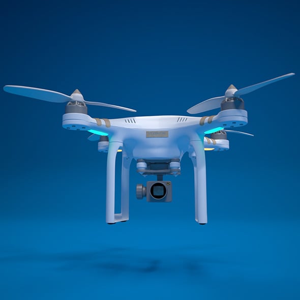 Quadrocopter RC drone with Ultra HD camera high detail - 3DOcean Item for Sale