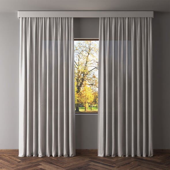 Gray blackout curtains - 3DOcean Item for Sale