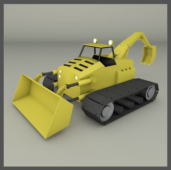 Tractor Backhoe - 3DOcean Item for Sale