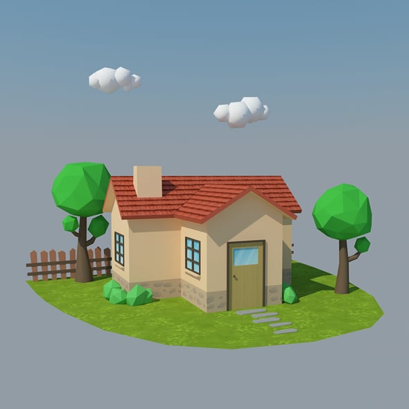 Low Poly House 4 - 3DOcean Item for Sale