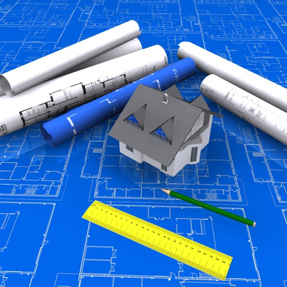 Architectural Blueprint house - 3DOcean Item for Sale