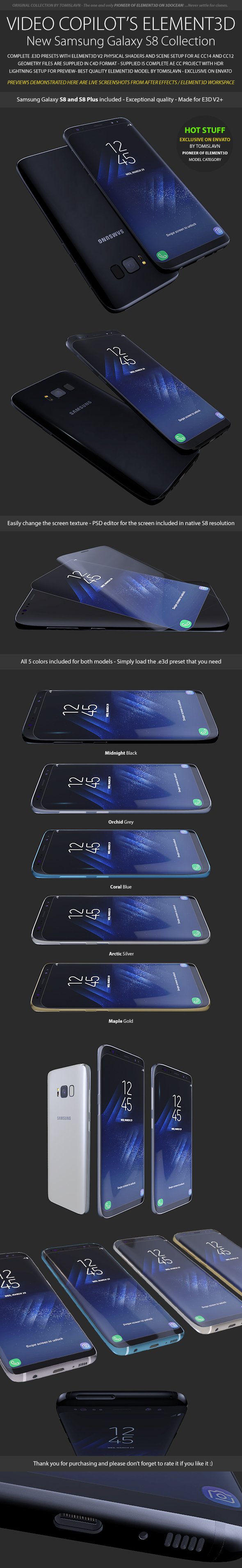 Element3D - Samsung Galaxy S8 Collection - 3DOcean Item for Sale