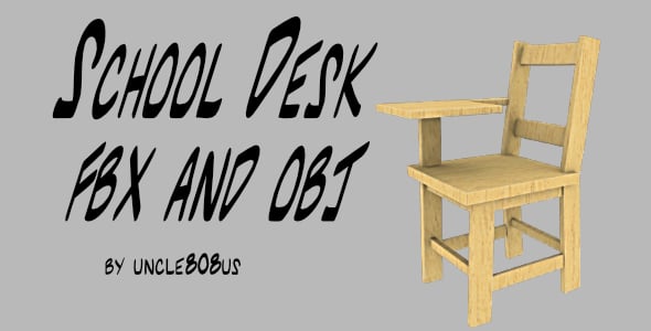 School Desk FBX_OBJ - 3DOcean Item for Sale