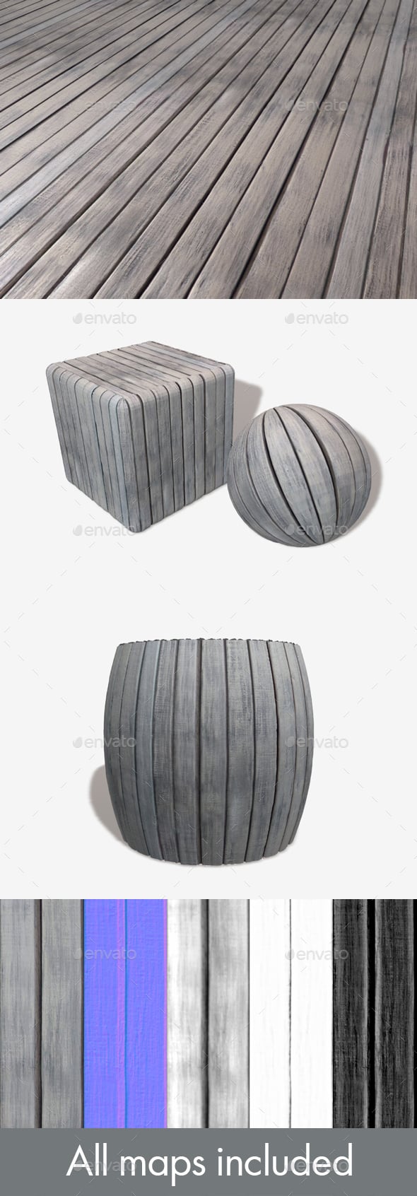 Grey Wooden Planks Seamless Texture - 3DOcean Item for Sale