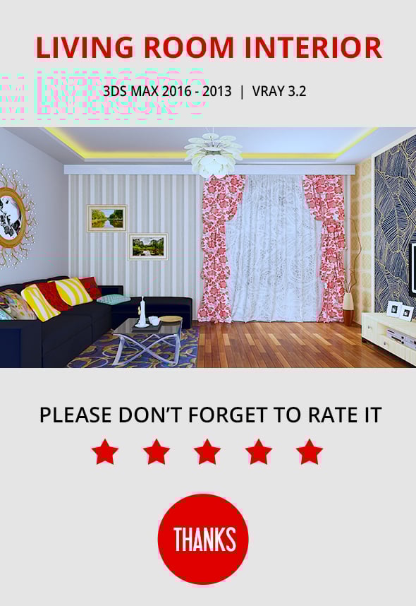 Living Room Interior - 3DOcean Item for Sale