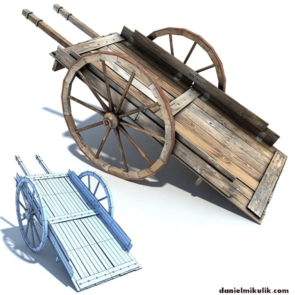 Low Poly Wild West Cart - 3DOcean Item for Sale
