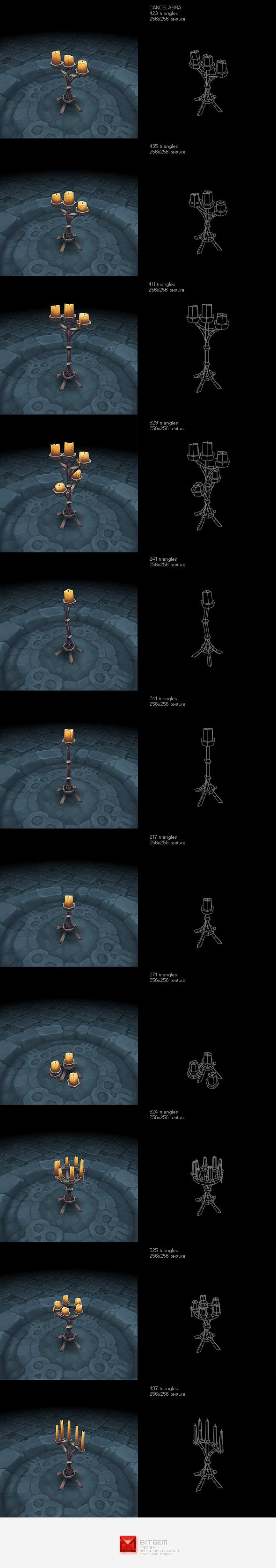 Low Poly Candelabra Set - 3DOcean Item for Sale