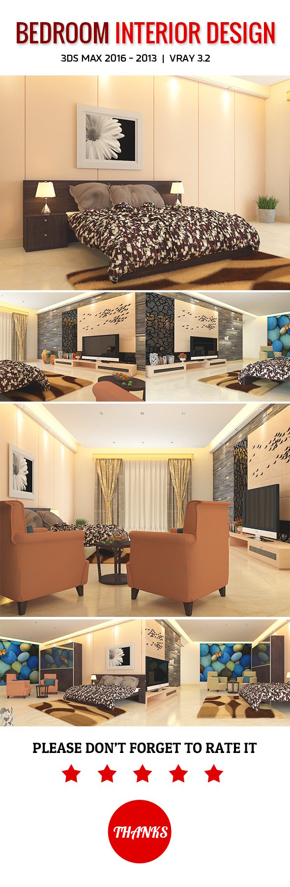Bedroom Interior Design - 3DOcean Item for Sale