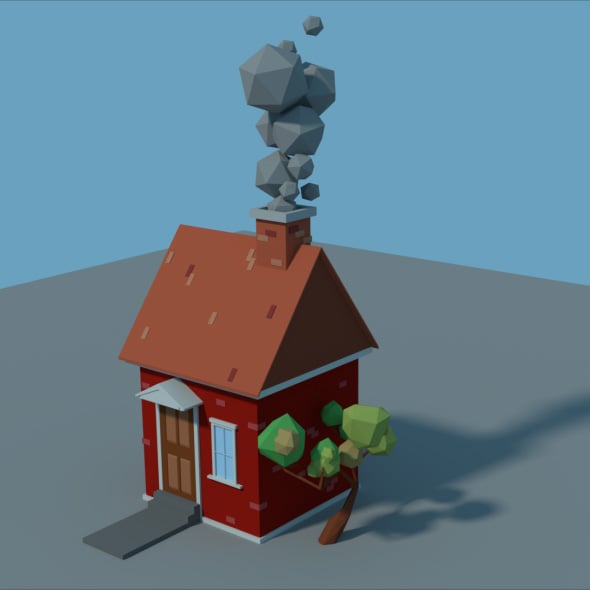 Low Poly Cartoon House - 3DOcean Item for Sale
