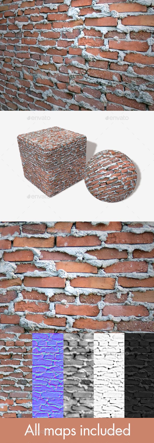 Extremely Bad Brickwork Seamless Texture - 3DOcean Item for Sale