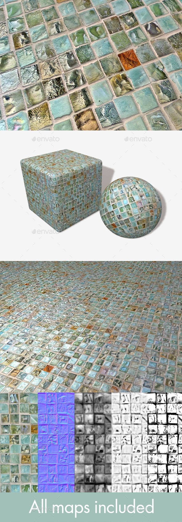 Decorative Mosaic Tiles Seamless Texture - 3DOcean Item for Sale