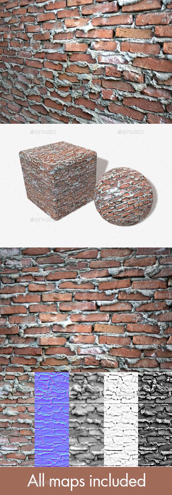 Extremely Bad Brickwork Seamless Texture 2 - 3DOcean Item for Sale