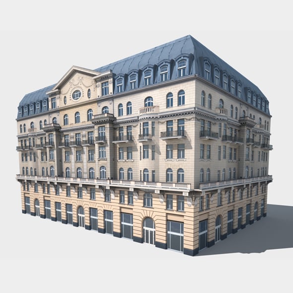 Neoclassical Hotel Low Poly - 3DOcean Item for Sale
