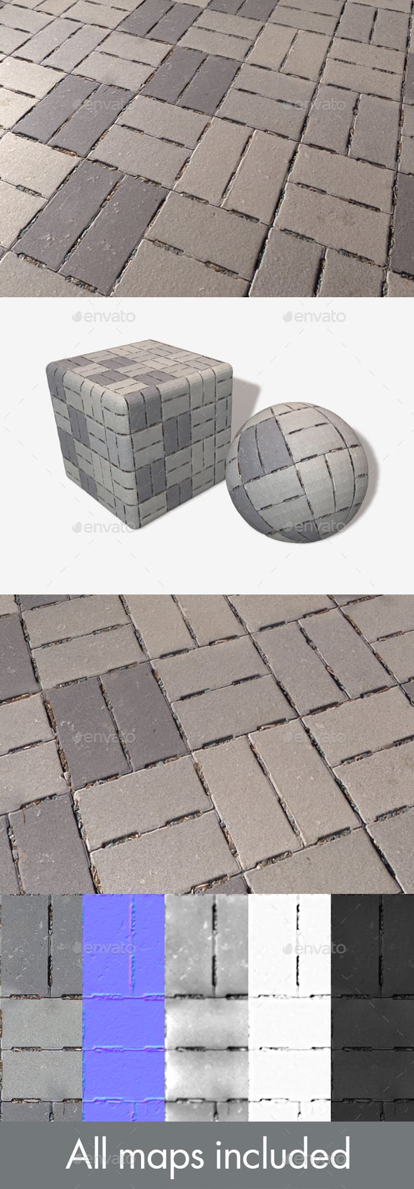 Concrete Brick Flooring Seamless Texture - 3DOcean Item for Sale