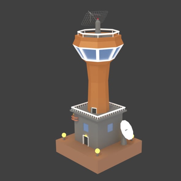 Low Poly Space Colony Tower - 3DOcean Item for Sale