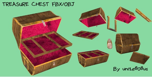 Treasure Chest FBX OBJ - 3DOcean Item for Sale