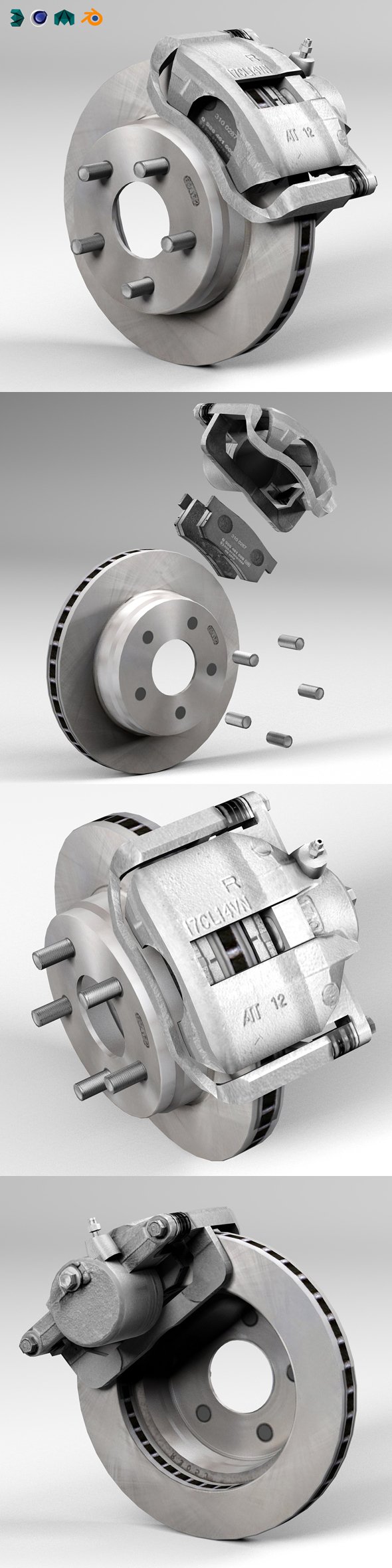 Car disc brake - 3DOcean Item for Sale