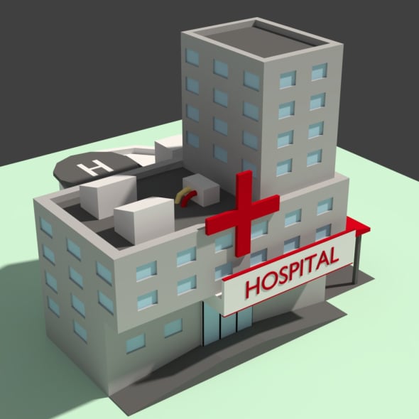 Low Poly Hospital - 3DOcean Item for Sale