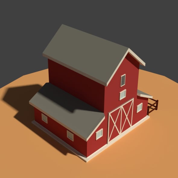 Low Poly Cartoony Granary - 3DOcean Item for Sale