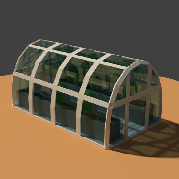 Low Poly Greenhouse - 3DOcean Item for Sale