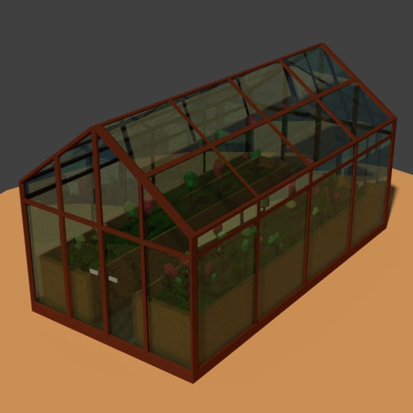 Low Poly Greenhouse 2 - 3DOcean Item for Sale