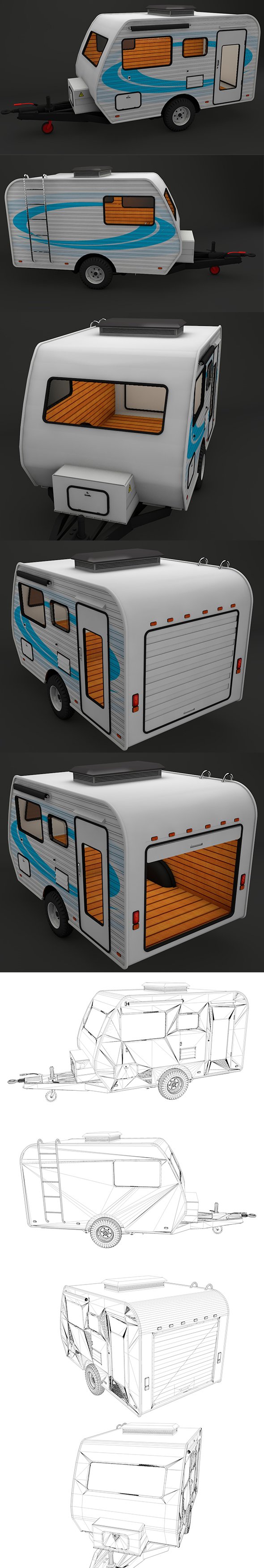 Caravan House Car - FULL Edition with Textures 1080 - 3DOcean Item for Sale