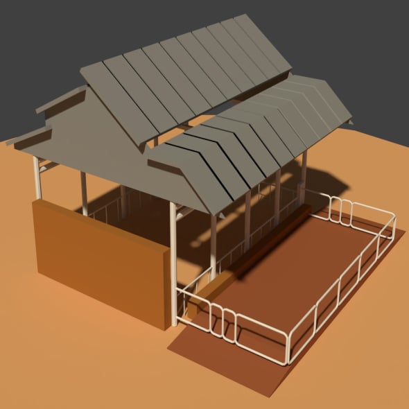 Low Poly Cowshed - 3DOcean Item for Sale