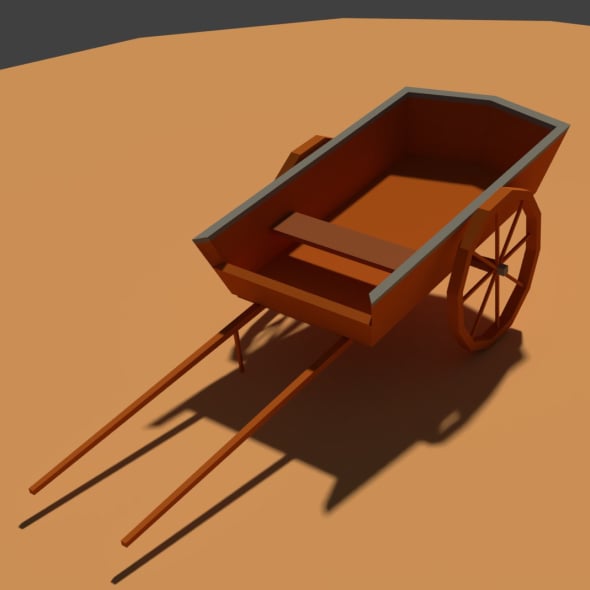 Low Poly Farm Cart - 3DOcean Item for Sale