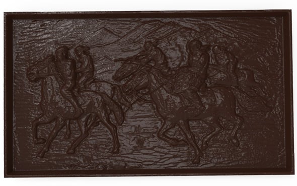 Asian horsemen Bas relief for CNC - 3DOcean Item for Sale