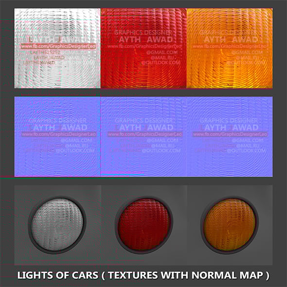 Lights of cars ( Textures with normal map ) by LaythJawad | 3DOcean