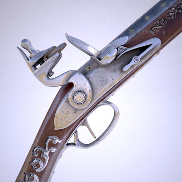 Flintlock musket - 3DOcean Item for Sale