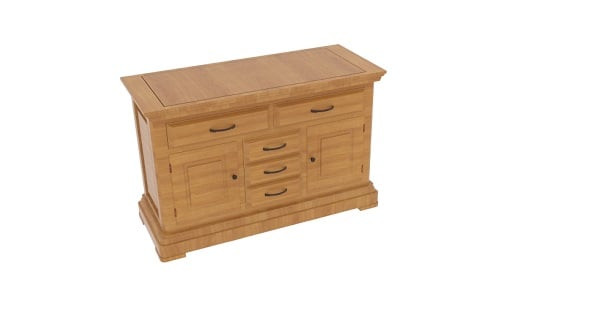 Canterbury Natural Solid Oak Large Sideboard - 3DOcean Item for Sale
