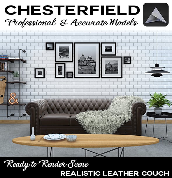 Chesterfield Sofa - 3DOcean Item for Sale