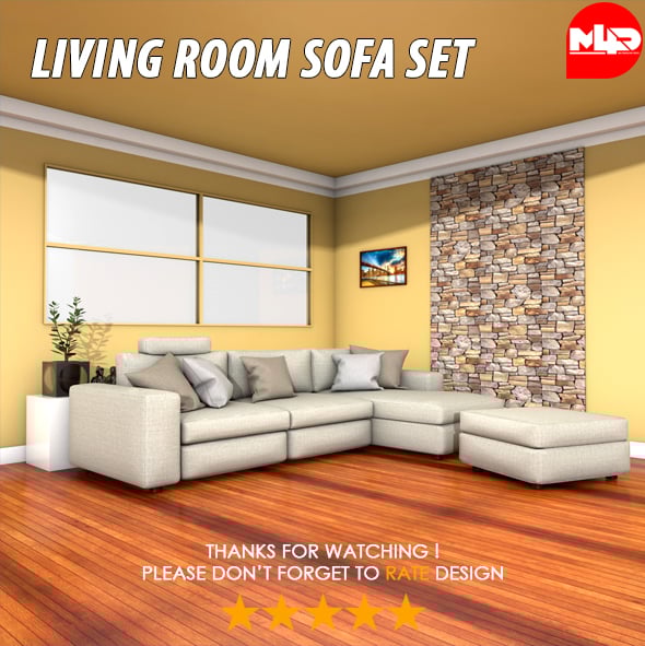 Living Room Sofa Set - 3DOcean Item for Sale