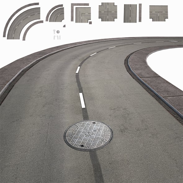 Road Modules PBR Pack - 3DOcean Item for Sale