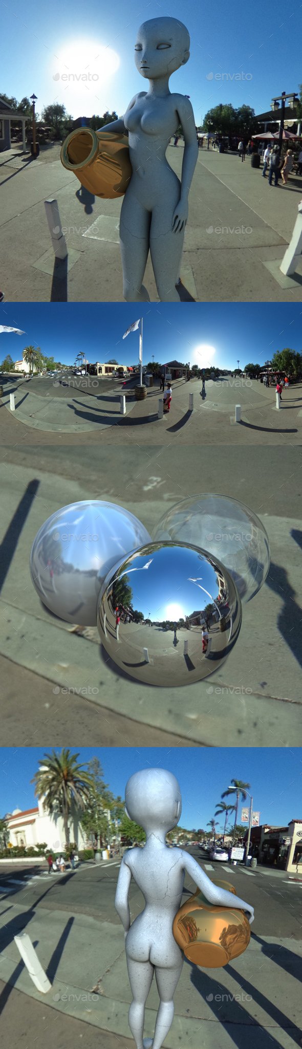 Blue Sky Old Town Flags HDRI - 3DOcean Item for Sale