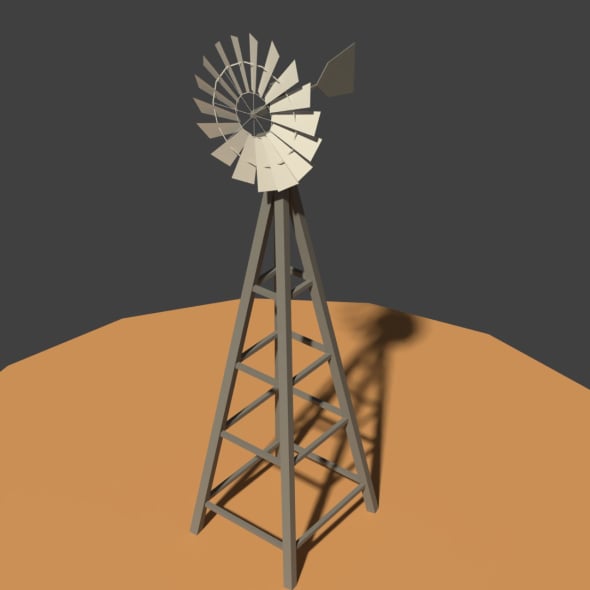 Low Poly Wind Mill - 3DOcean Item for Sale