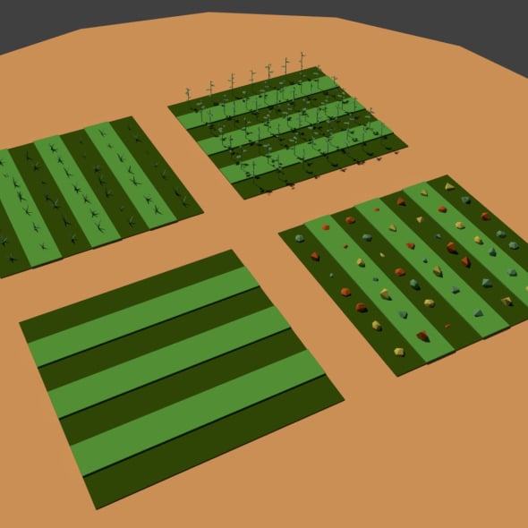 Low Poly Farm Fields - 3DOcean Item for Sale